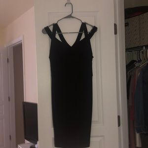 Strapped black fitted dress